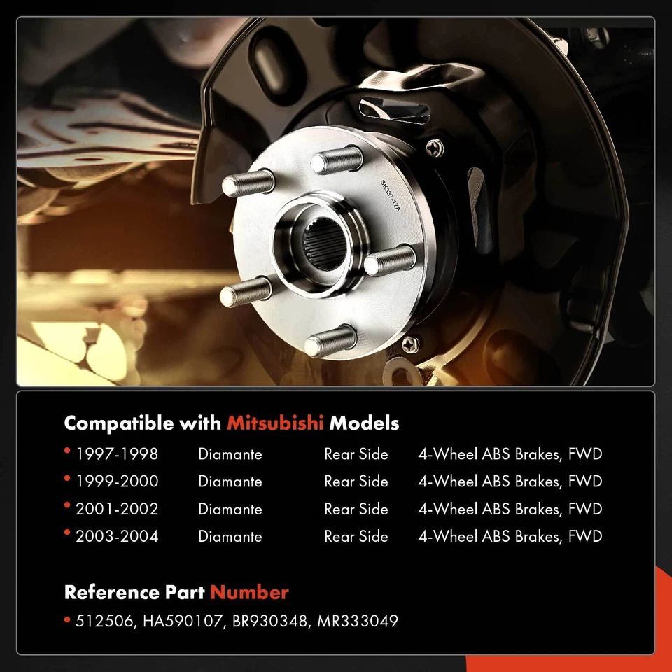 Rear Wheel Hub Bearing Assembly for Mitsubishi Diamante 1997-2004 V6 3.5L FWD - Image 2 of 4