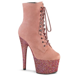 pink glitter ankle boots