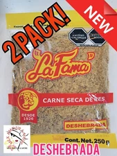 2X LA FAMA MACHACADO CARNE SECA DE RES DESHEBRADA BEEF JERKEY 250g Since 1926 🚚