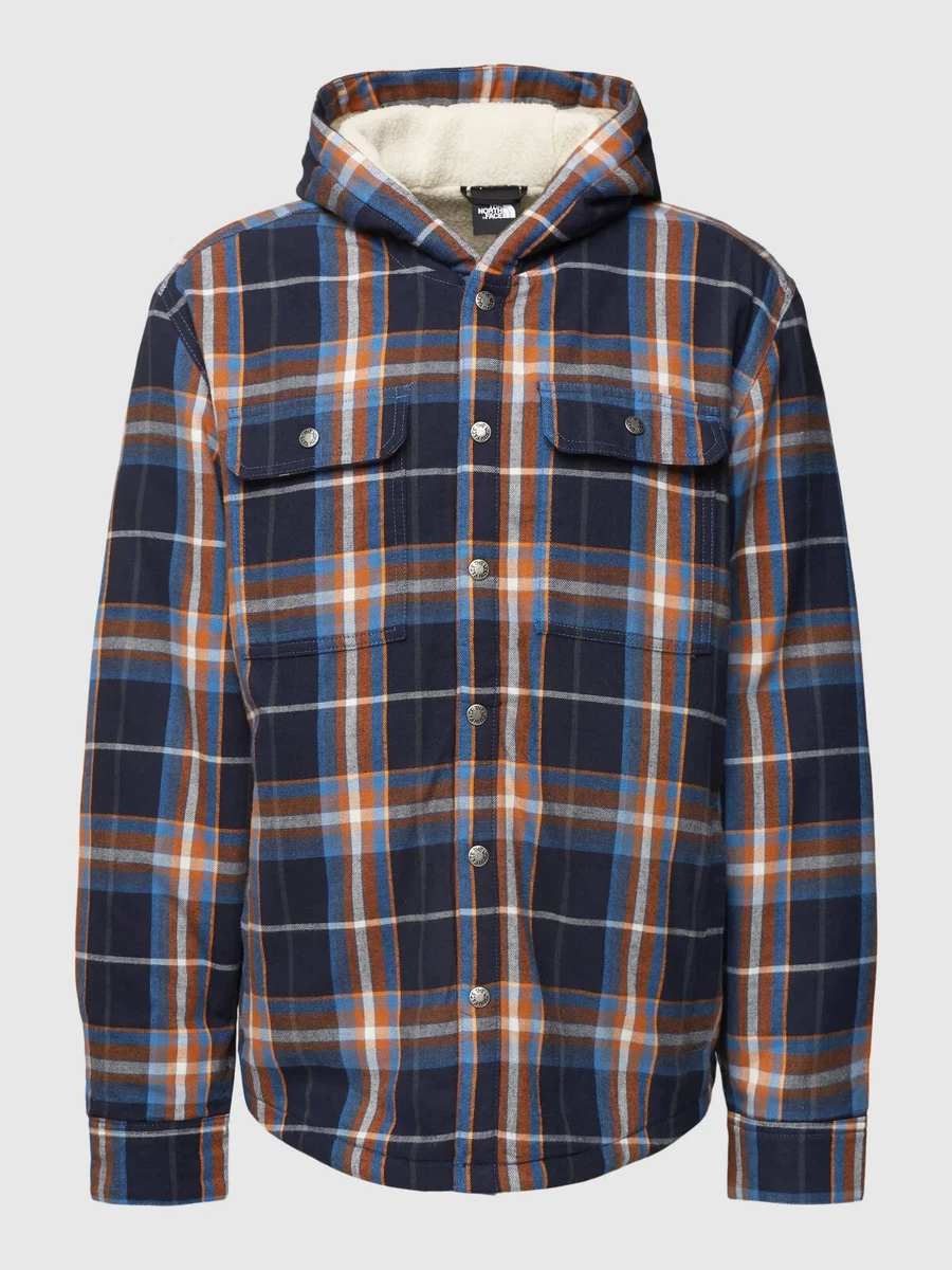 NWT The North Face Menu0026#039;s Hooded Campshire Shirt Blue Plaid MSRP $149  Size L XXL | eBay