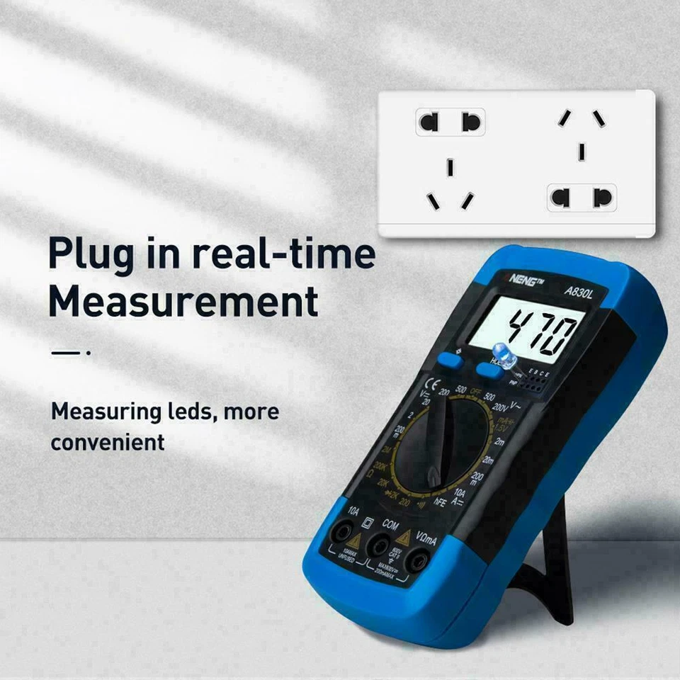 Digital Multimeter AC DC Voltmeter Ammeter Ohmmeter Volt Tester Meter XL830L USA - Image 2 of 4