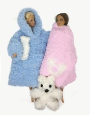 KNITTING PATTERN 232: Barbie, Blanket hoodie, blanket, teddy, hot water bottle