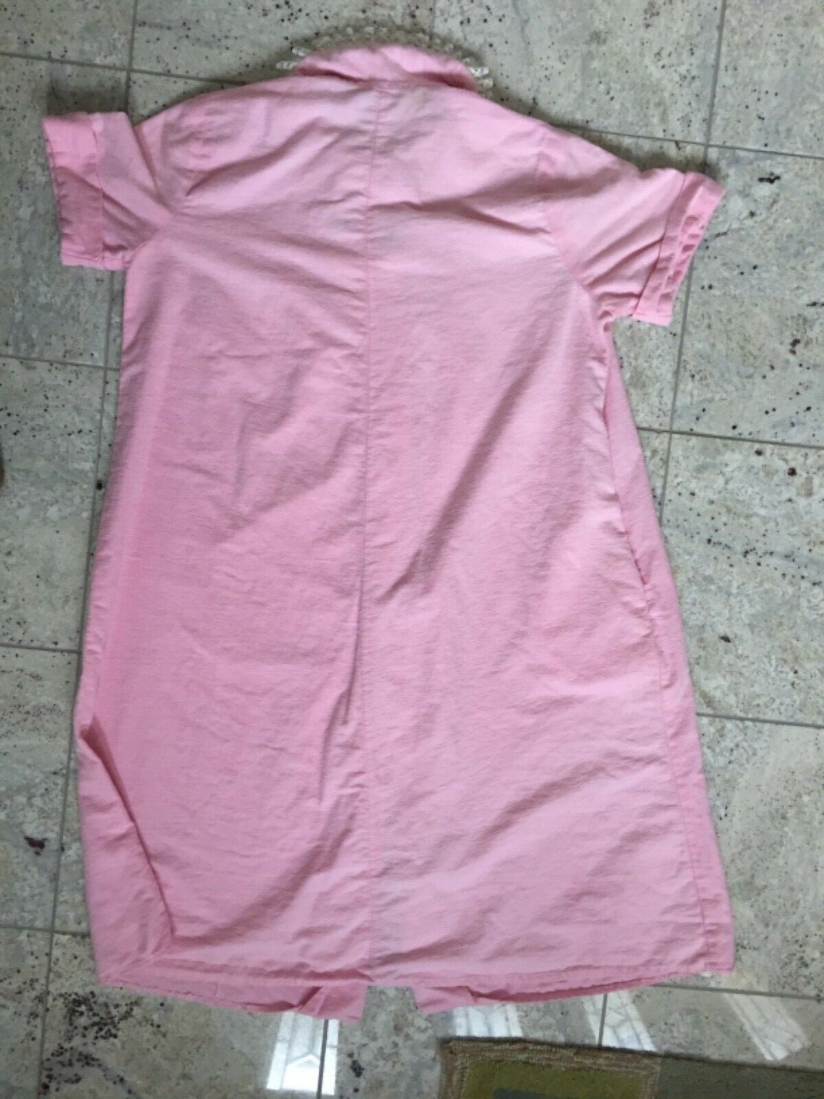 VTG 1950s pink cotton short sleeve robe housecoat… - image 6