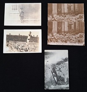 WORLD WAR I POST CARDS SOLDIER PARIS BOMBING HUGE CANON, GAS ATTACK (5) #4