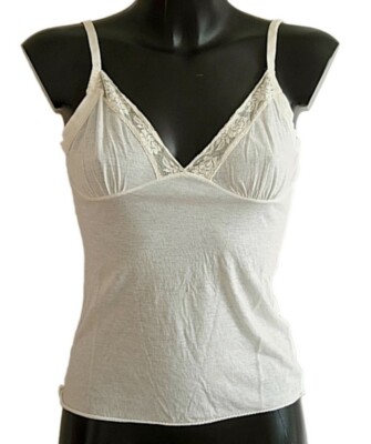 ANIYE BY Bali Women's Soap White Tank Top Cotton Lace Sexy
