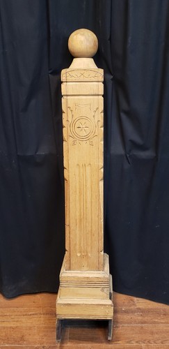 Huge Restored Ornate Solid Oak Newel Post 61" by 11 1/4" GA9711 - Picture 6 of 10