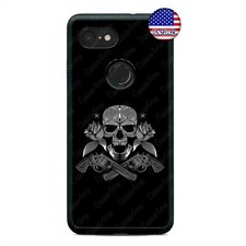 Google Pixel 3 3XL 2XL White Skull Guns Roses Reaper Death Custom Case Cover