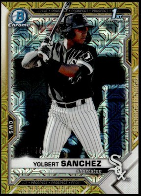 2021 Bowman #BCP-40 Yolbert Sanchez Chrome Prospects Mojo Refractor Gold #/50 E1