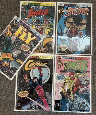 Impact Comics 5 Nr. 1s Comet Jaguar Web Fly Legend Of The Shield 1991 DC Comics