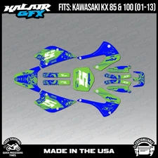 Kalair GFX Graphics Kit for Kawasaki KX85 KX100 (2001-2013) NightCity  - Blue