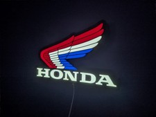 Honda Vintage LED Light Box Sign - Motorcycle Garage Wall Art NEW
