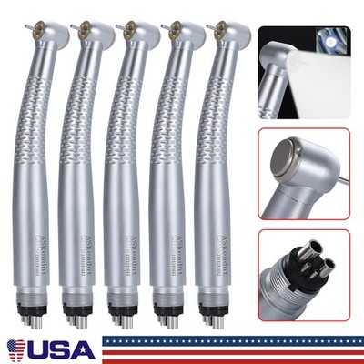 5 pcs Dental 5 LED High Speed Handpiece Shadowless with 5 Water Spray 4 Hole