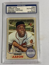 1968 Topps # 394 Tommie Aaron DEC-1984 PSA DNA Atlanta Braves Autographed Signed