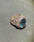 Vintage Stephen Dweck Sterling Silver 925 Blue Topaz Ring Sz 6.25