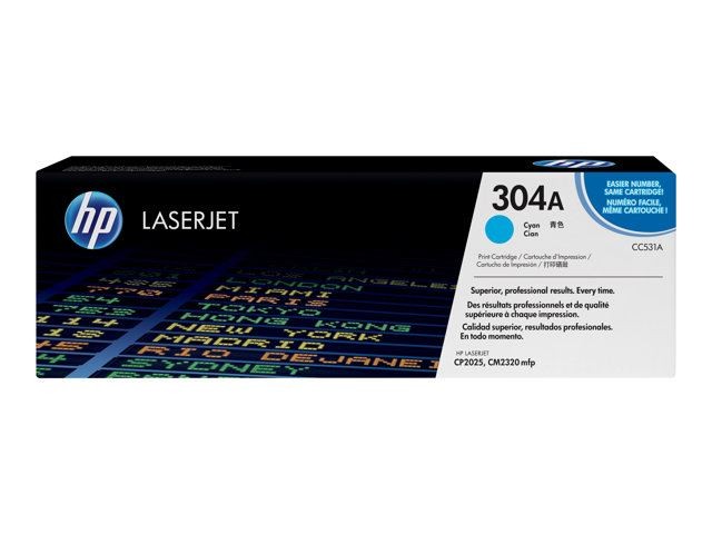 Le toner LaserJet HP 304A cyan authentique pour des impressions sans traces
