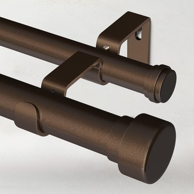 Time Forest 1 Inch Double Curtain Rods for Windows 66 to 120 Inches(5.5-10 Fe...