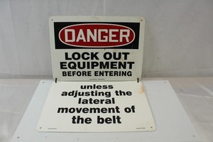 Business Sign Danger Lockout Equipment With Companion Sign 14" x 10" - B