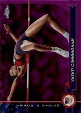 2024 Topps Chrome U.S. Olympics Pink Refractors Vashti Cunningham Card #146
