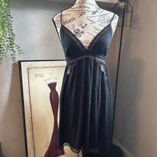 Victoria's Secret Black Lace Trim Slip Dress