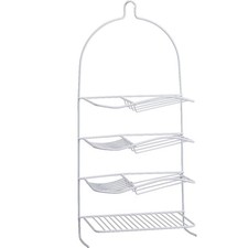 4-Tier Metal Shower Shelf Organizer Rack Bathroom Storage Unit White