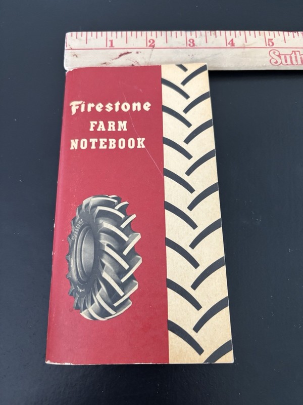 Vintage 1958 UNUSED Firestone Tires Farm Advertisement Notebook Clarion Iowa