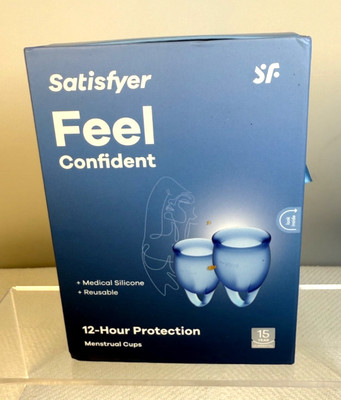Feel Confident Menstrual Cup Blue 15+20Ml New