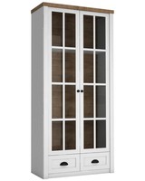 Klassisch Glas Bar Holz Schrank Glasschrank Vitrine Vitrinenschrank Wohnzimmer