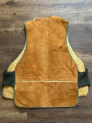 貴重◎ 30's vintage leather vest york Vintage 1930s 1940s Military Shearling Leather Vest WWII Era