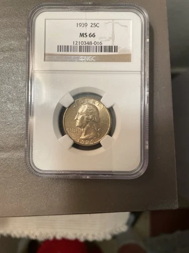 1939 Washington Quarter NGC MS66