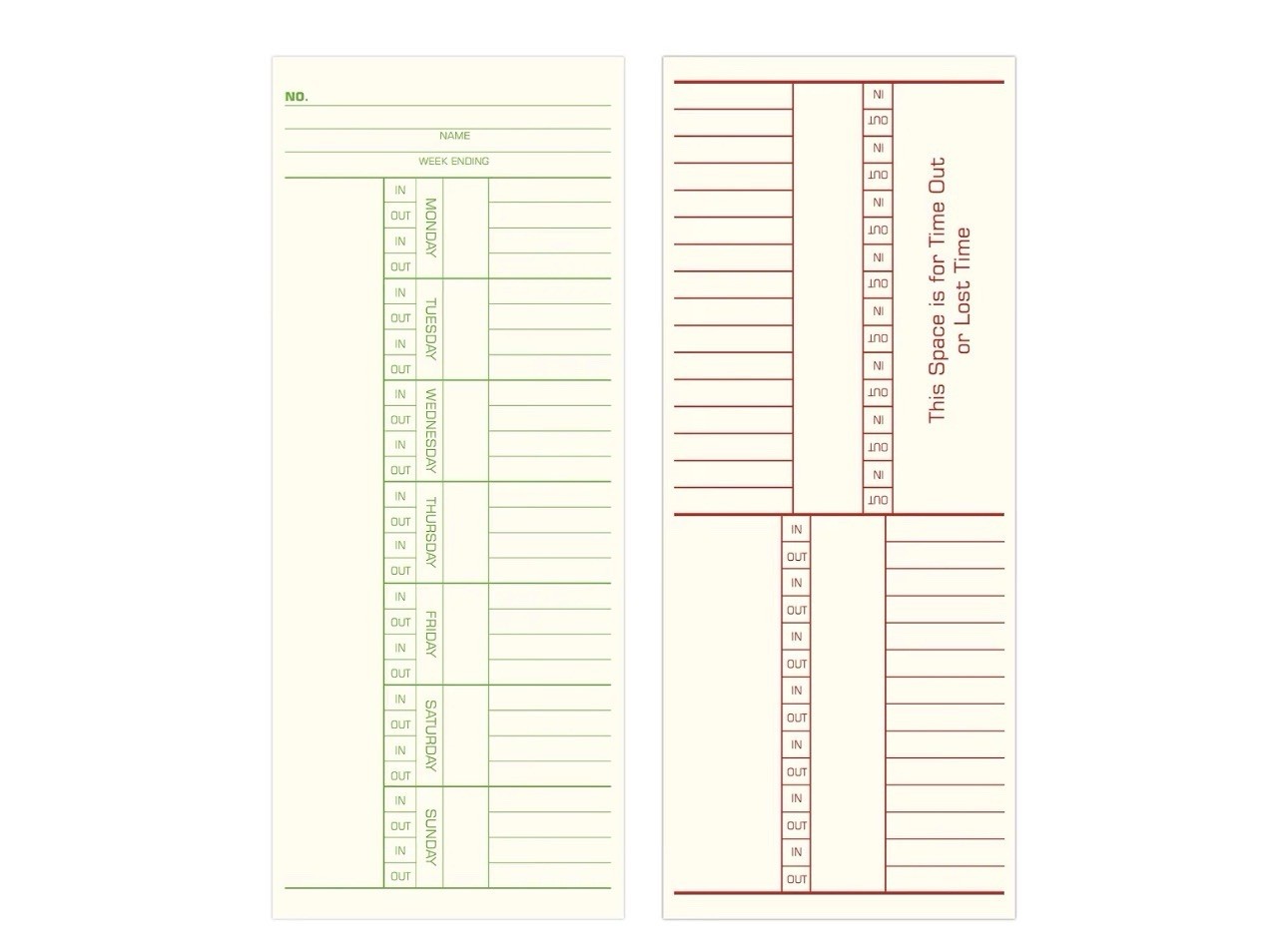 Adams 9664A 2-Sided Time Cards - Pack of 500