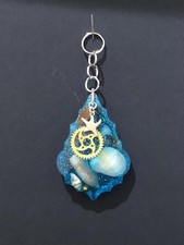 Handmade Resin Custom featuring seashells with Small Charm Keychain