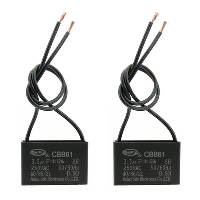 CBB61 Capacitor 3.5Uf 250V AC Ceiling Fan 2 Wire 50/60Hz for Starting Electric F