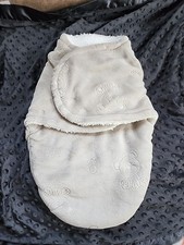 Baby Winter Fleece Swaddle Blanket 0-3 Months Gray Bears