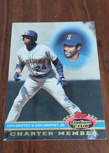Ken Griffey Jr & Sr 1991 Stadium Club Charter Members card