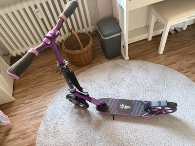 Oxelo Kinderroller Tretroller 3-Rad Roller aus Metall, lila/schwarz