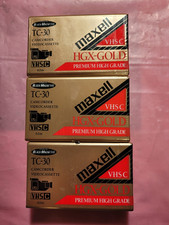 Maxell HGX GOLD TC-30 VHS C Camcorder Videocassette Premium High Grade Set of 3