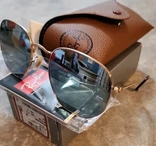 🔥 Ray-Ban RB3548N 54-21 Hexagonal Sunglasses - Gold/Silver Flash 001/3F 145 2N