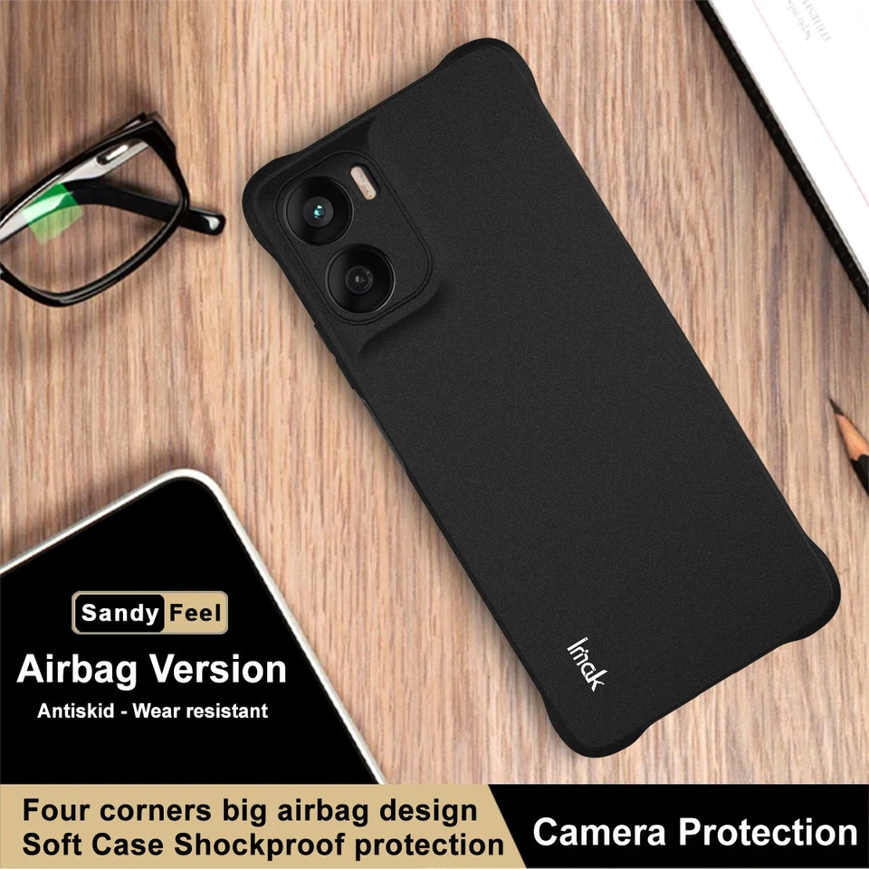 Funda blanda Imak resistente a golpes TPU transparente/mate sensación arenosa para Moto G06/Power 4G Foto 4 de 4