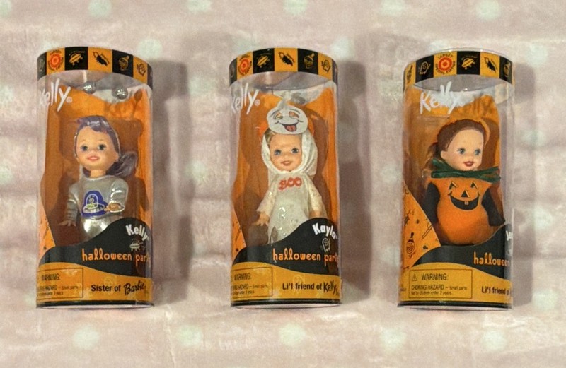 Barbies L’il Sister Kelly, Kayla & Jenny HalloweParty dolls! 2000 Target