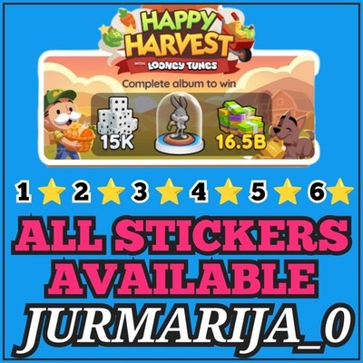 Mono_Poly_Go HAPPY HARVEST mit Looney Tunes Album Aufklebern: - Schnellster Service