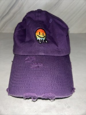 Mighty Fine Hat Cap Strap Back Womens Black Melting Face Rainbow