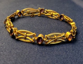 Antique Rose Gold Amethyst Bracelet Edwardian c1910