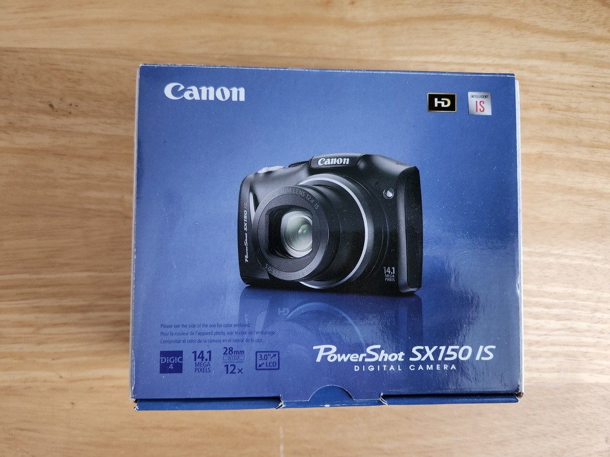 CANON PowerShot SX150 IS 14.1 MP Digital Camera Black Tested and