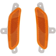 Pair Set of 2 Bumper Face Bar Reflectors Light Lamp Front Driver & Passenger