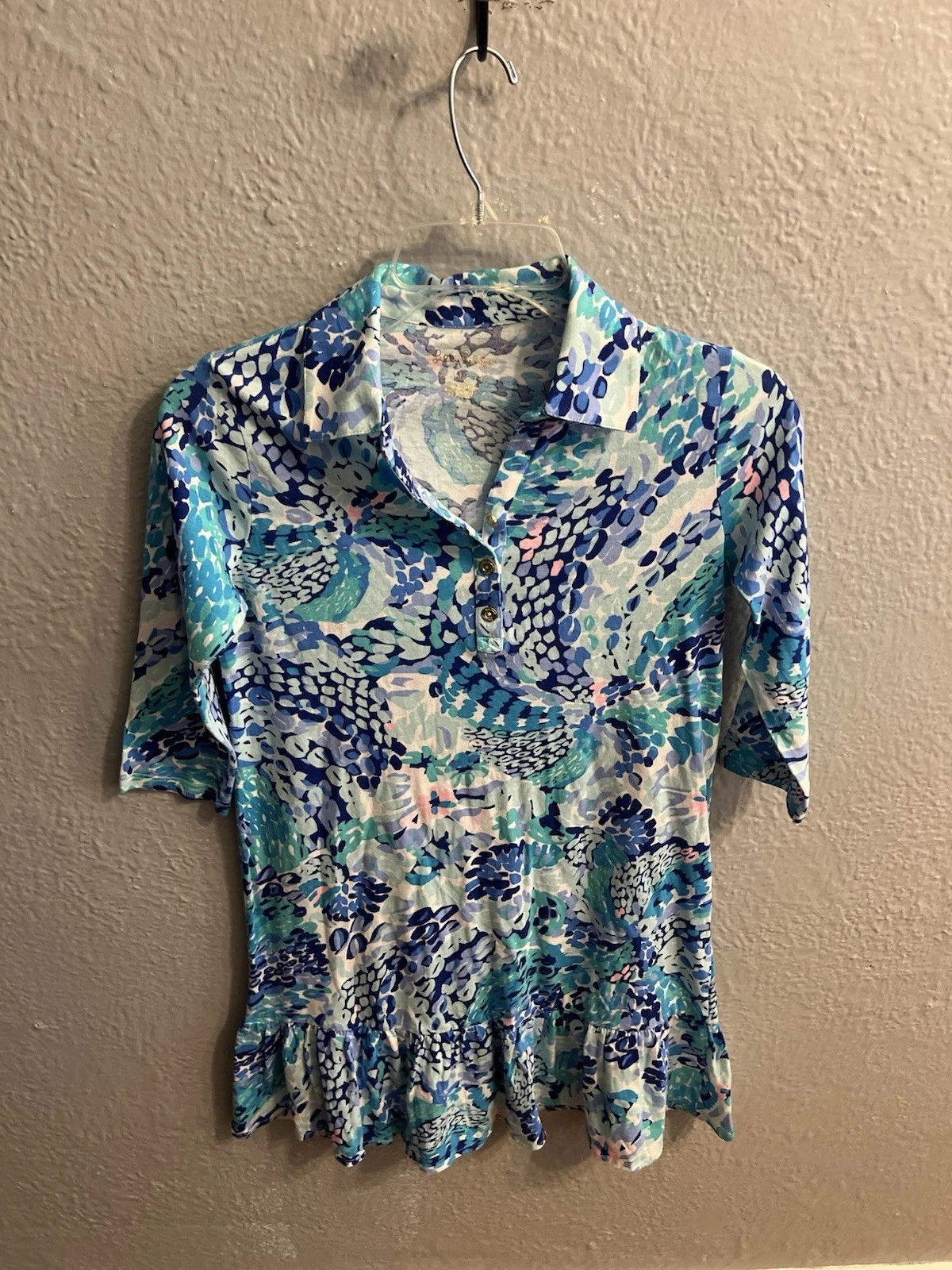 Lilly Pulitzer Blue Dress Girls Kids Size XL 12-14