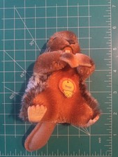 VINTAGE 1960s STEIFF NAGY BEAVER Brown Mohair 5" With Tag