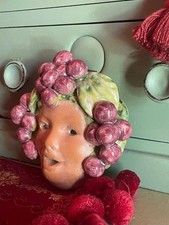 Italian Bacchus Mask Majolica Pottery hand Crafted In Italy