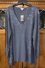 J JILL PUREJILL Blue Soft Lightweight Sweater Womens L NWT 89