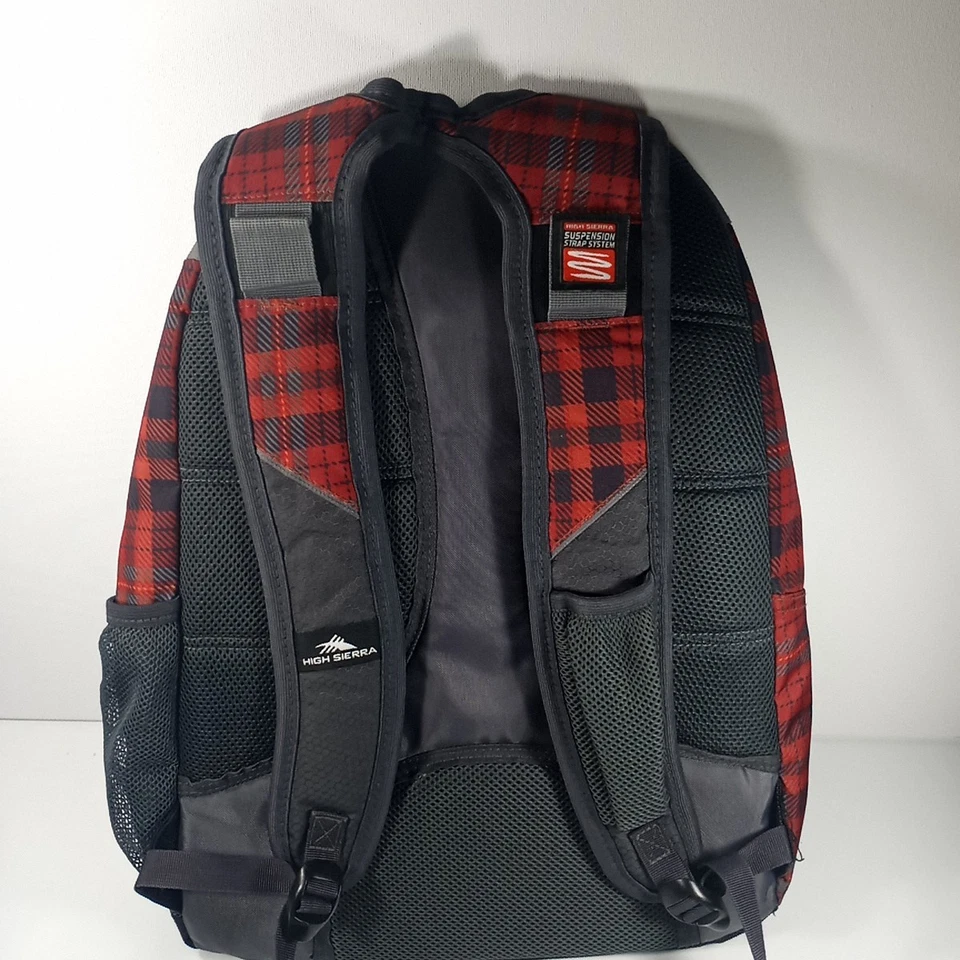 Рюкзак High Sierra серый красный клетчатый с подкладкой Tech Spot система ремней подвески - Изображение 4 из 4