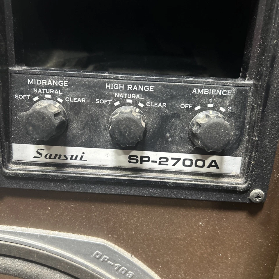 "Dos altavoces de pie Sansui SP-2700 A de colección de 25,5"" solo piezas sin probar" Foto 3 de 4